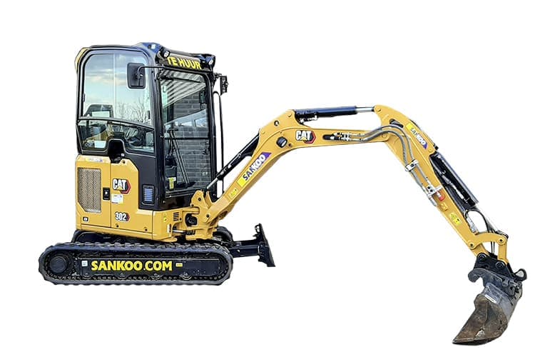 Cat 302 CR minigraver voor graafwerkzaamheden op bouwplaatsen