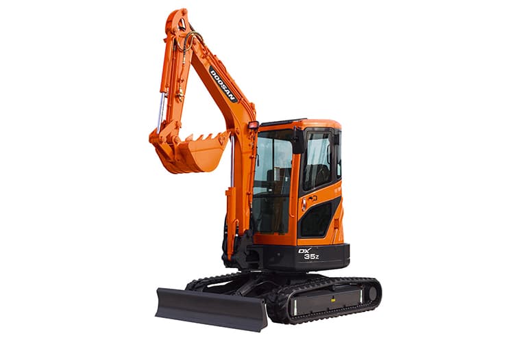 Doosan DX35Z minigraver voor grondwerk, bestrating en tuinaanleg