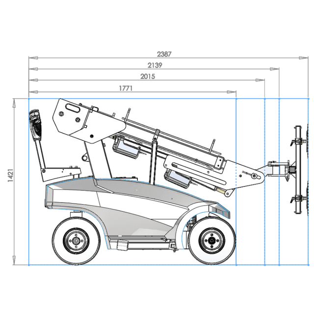 Technische tekening Robby 420 glasrobot