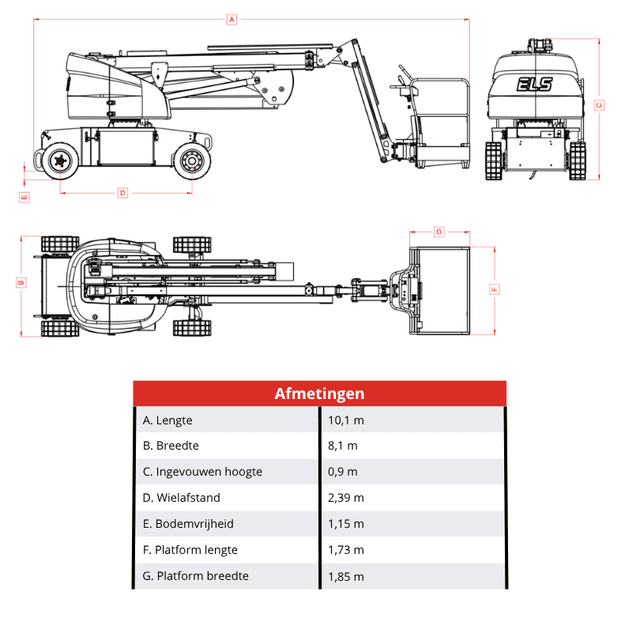 Technische tekening Els Lift AE15