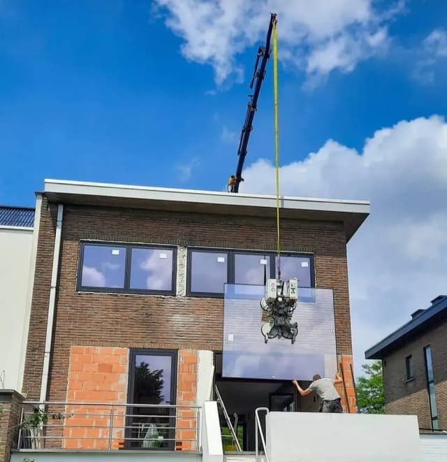 Glaszuiger voor grote glasplaten Glaszuiger voor het plaatsen van grote glasplaten