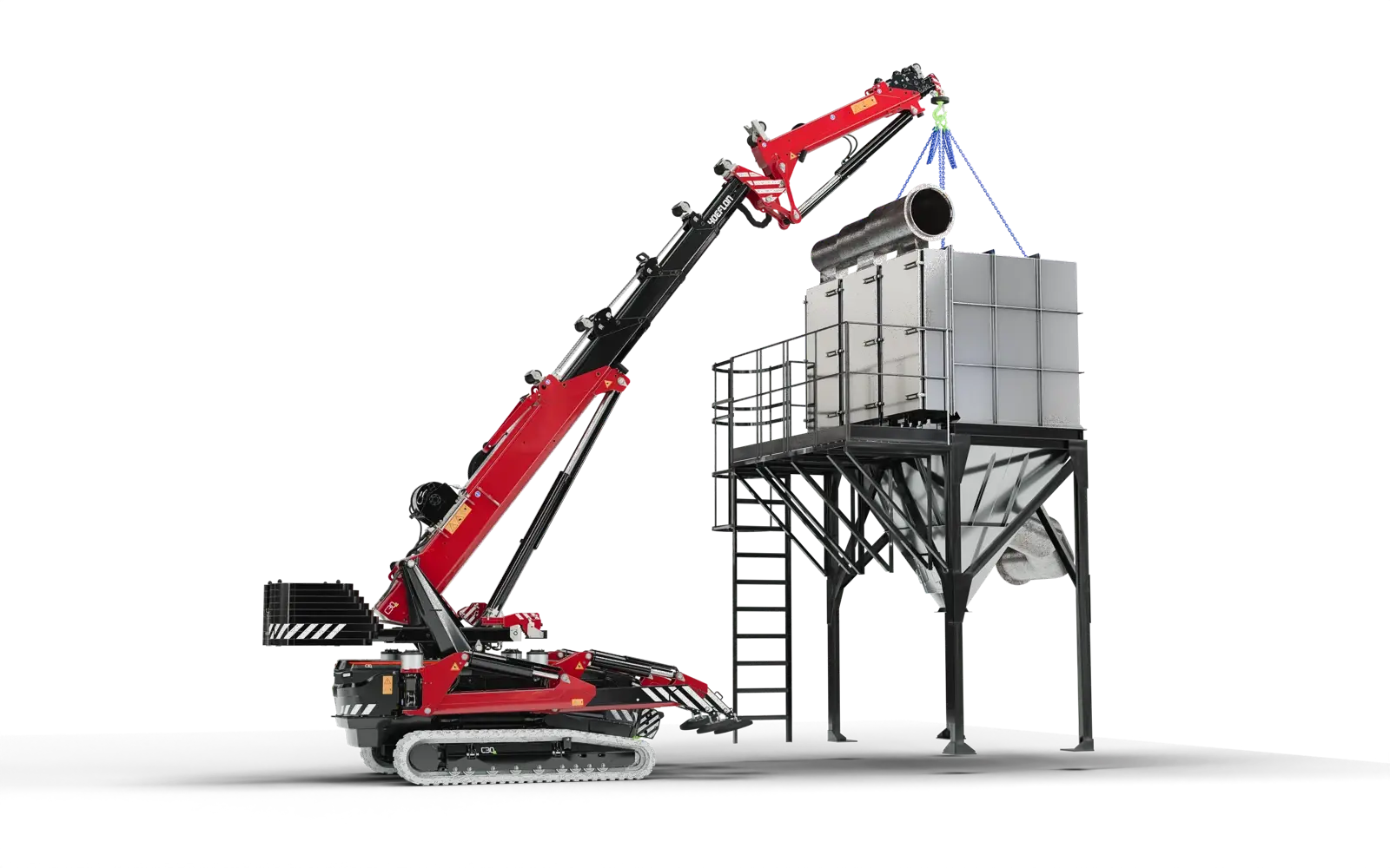 Hoeflon C30 voor bouw en montage Hoeflon C30 minihijskraan voor bouw- en montagewerk